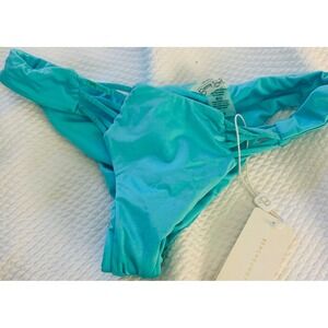 Beach Bunny‎ Swimwear Bikini Bottom  Ruched Turquoise Large nwt